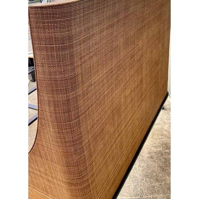 Vintage Wrapped Grasscloth Queen Bed For Sale - Image 9 of 12