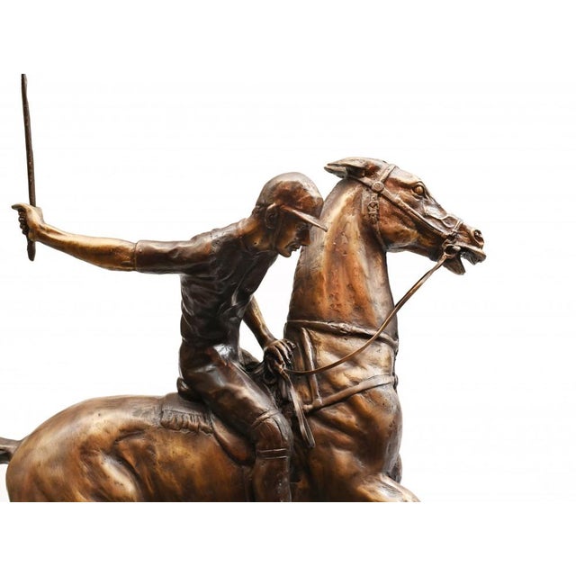 Unknown, Polo Player Horse Jockey Statue, Bronze For Sale - Image 13 of 18