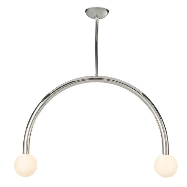 Metal Regina Andrew Happy Steel Pendant, Large, Polished Nickel For Sale - Image 7 of 7
