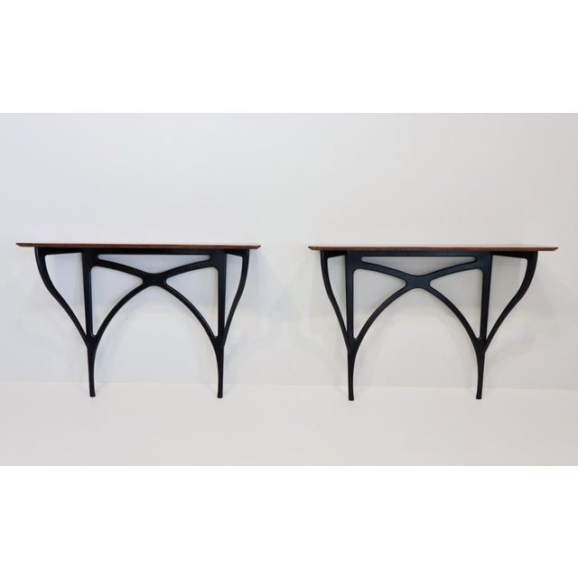 Rare pair of Ico Parisi console tables by Spartaco Brugnoli, Cantù, 1950 In good condition. Published by: Irene de Guttry,...