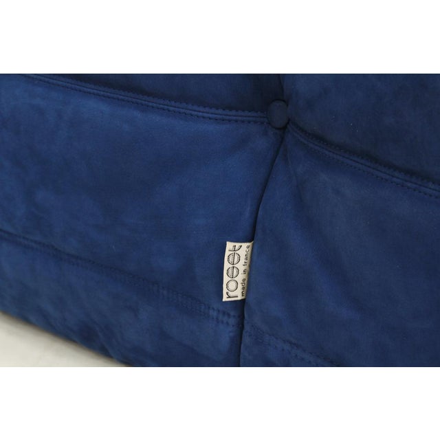 Blue Leather Corner Armchair by Michel Ducaroy for Ligne Roset, 1990s For Sale - Image 9 of 11