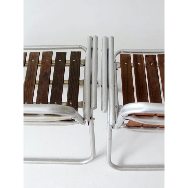Mid Century Folding Outdoor Chair and Table Set For Sale - Image 11 of 13