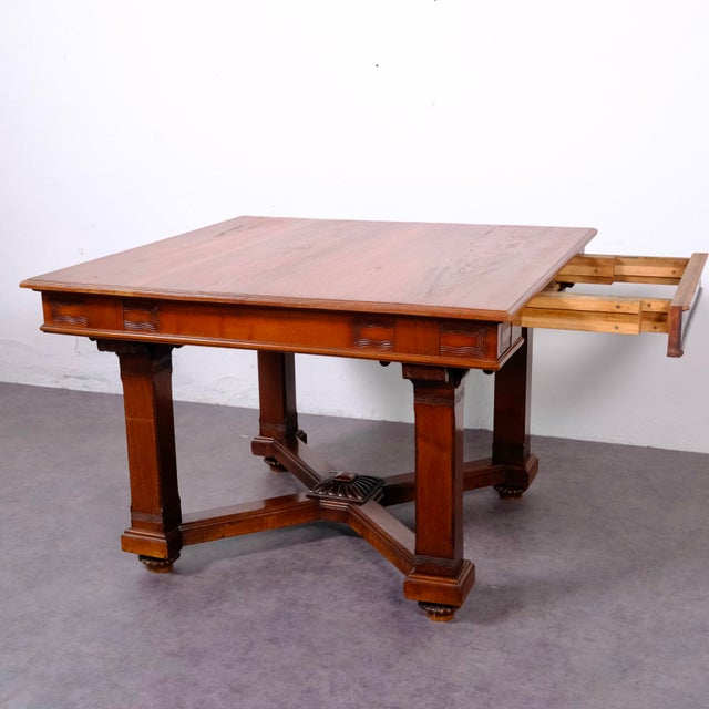 Antique Art Nouveau Table in Wood, Early 1900s For Sale - Image 12 of 18