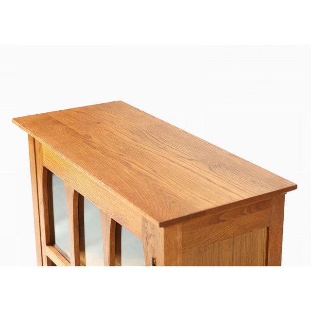 Brown Mission Solid Oak Display Bookcase - Walnut Stain For Sale - Image 8 of 18