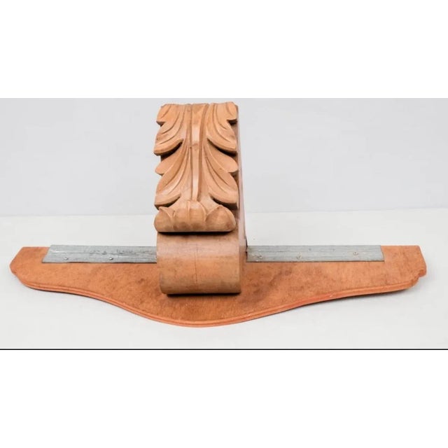 Burnt Orange 19th Century Carved Wooden Wall Shelf or Console With a Burnt Orange Marble Top For Sale - Image 8 of 12