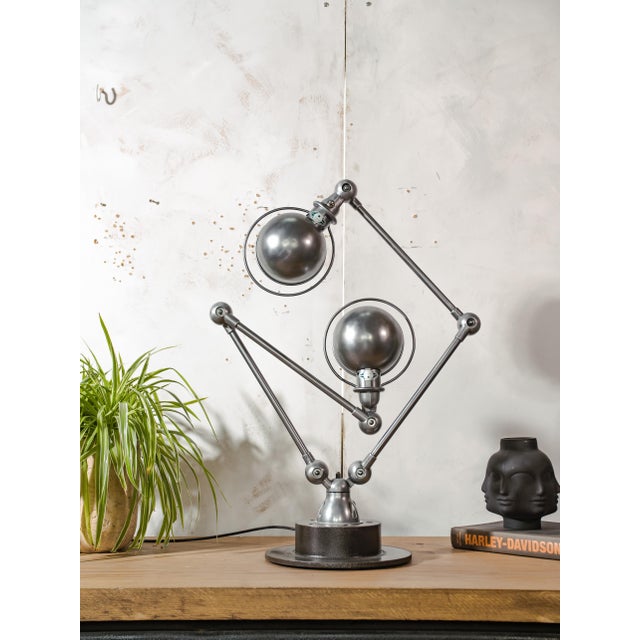 Vintage French Industrial Table Lamp by Jean Louis Domecq, 1950s For Sale - Image 17 of 17