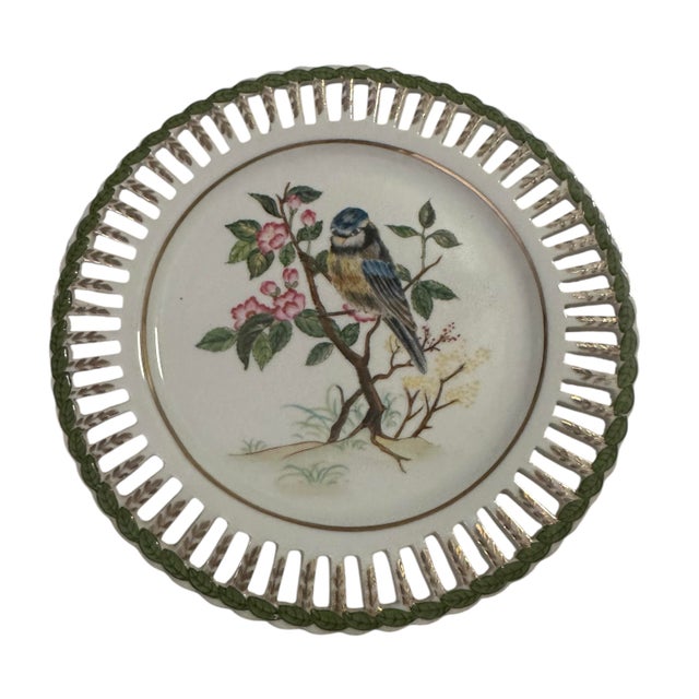 Vintage Porcelain Reticulated Cabinet Plates - A Pair For Sale - Image 12 of 12