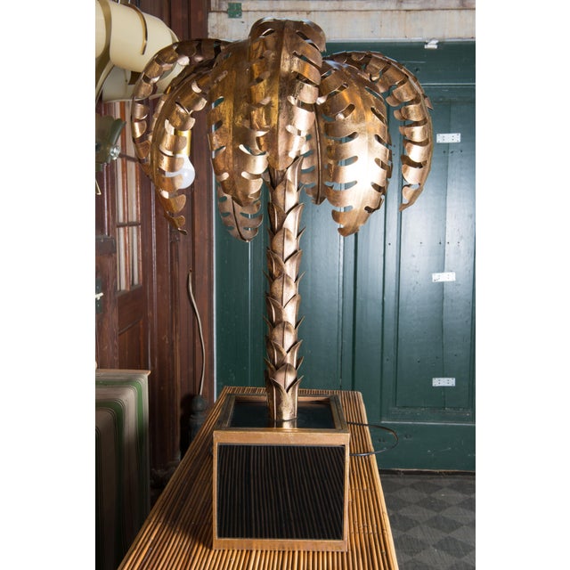 Maison Jansen Maison Jansen Brass Palm Tree Table Lamp, in the style For Sale - Image 4 of 12
