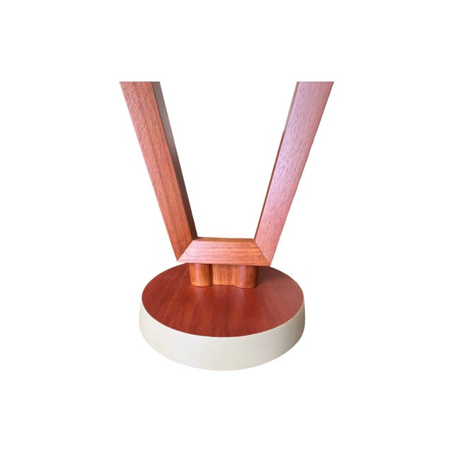 1950s Vintage Mid Century Modern 1950s Atomic Trapezoid Center Table Art Deco Restored Mahogany Karp Furniture Maximilian For Sale - Image 5 of 10