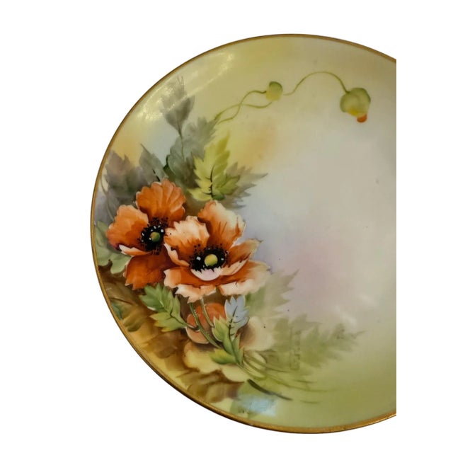 Late 19th Century Hand Painted Nippon Floral Plate For Sale - Image 4 of 6