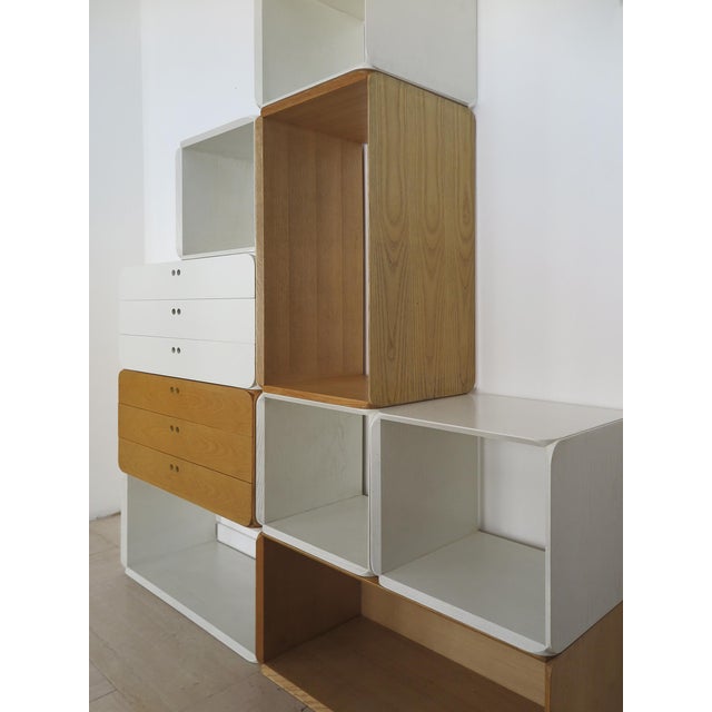 Wood Two-Tone Samara Modular Bookcase by Derk Jan De Vries for Maisa, Italy, 1970s, Set of 8 For Sale - Image 7 of 18