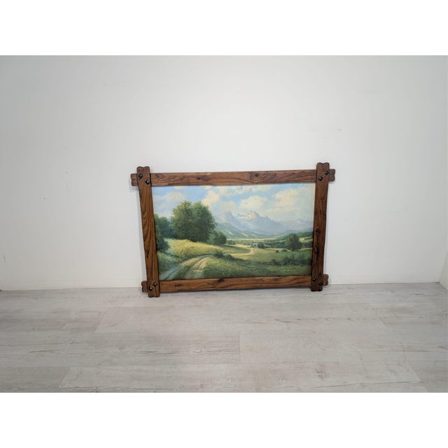 Alpine Landscape, 1970s, Oil Painting on Board, Framed For Sale - Image 10 of 10
