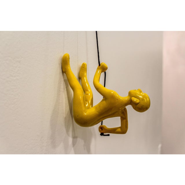 2020s Yellow Climbing Man Wall Art For Sale - Image 5 of 5