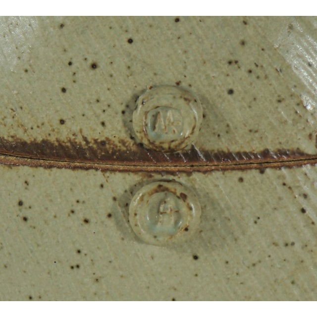 Dove Gray 1990s Warren MacKenzie Cut Sided Lidded Box With Mark For Sale - Image 8 of 13