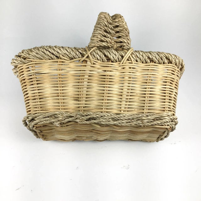 Vintage Rustic Heavy Duty Farmers Basket For Sale - Image 11 of 13