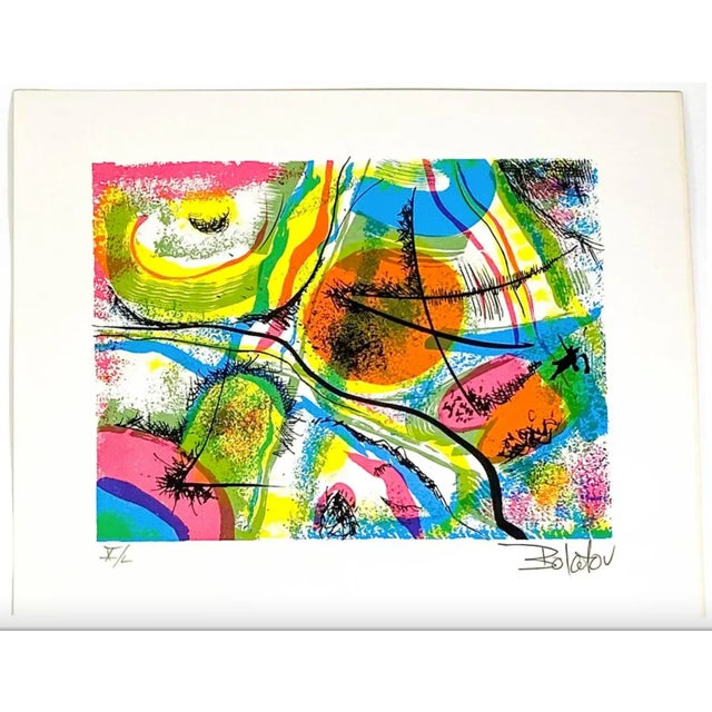Mid-Century Modern 1960s Erik Bolatov Abstract Serigraph For Sale - Image 3 of 4