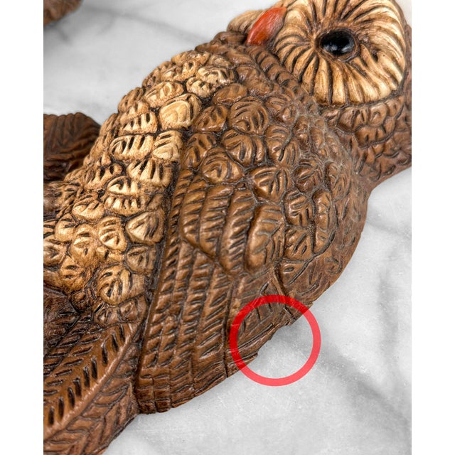 Plastic Vintage 1970s Wall Hanging Owl Sculpture - A Pair For Sale - Image 7 of 8