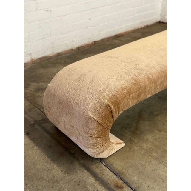 Postmodern Sculptural Waterfall Bench in Cognac For Sale - Image 3 of 12