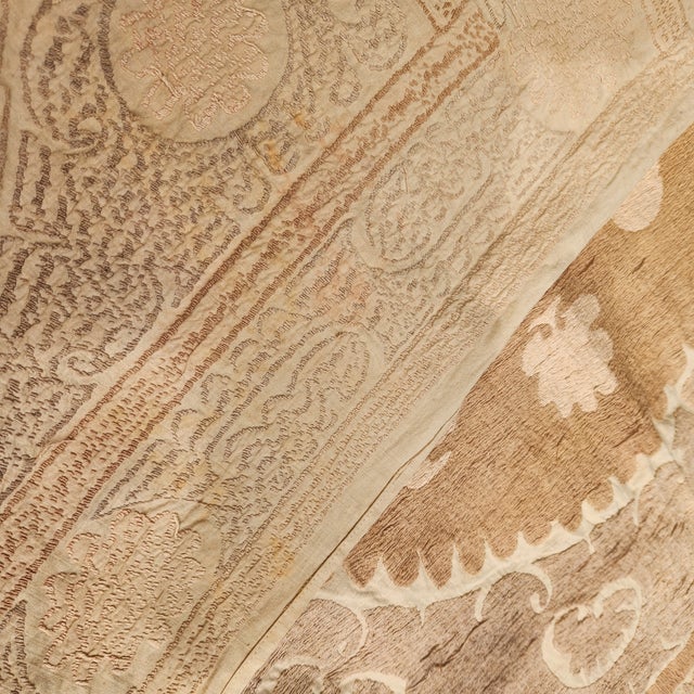 Antique Softly Faded Suzani Table Cloth For Sale - Image 4 of 4