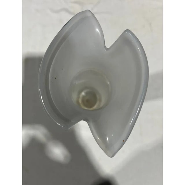 Mid 20th Century Signed Strombergshyttan Sweden 12" White Opaline Swung Vase For Sale - Image 4 of 5