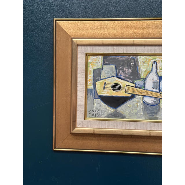 Arnold Eres, Still Life with Lute, 1950s, Oil on Panel, Framed For Sale - Image 6 of 12