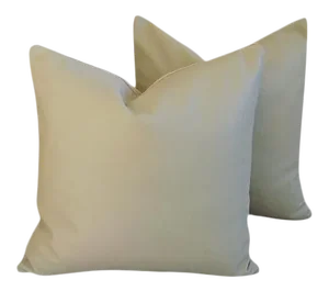 Premium Tanned Italian Leather/Velvet Feather/Down Pillows 20" Square - Pair