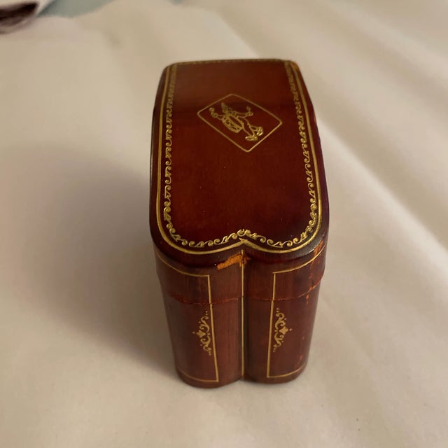 Italian Gilt Leather Card Box For Sale - Image 4 of 8