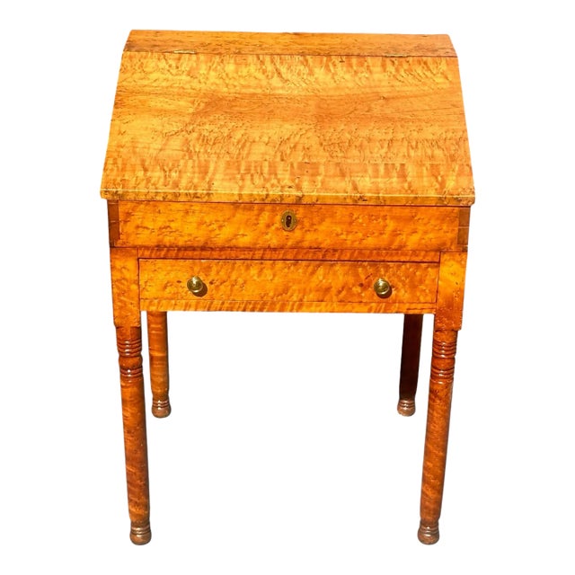 Antique Federal Period Solid Bird's Eye Maple Clerk's Desk