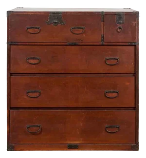 Japanese Taishō Period Early 20th Century Tansu Chest with Five Drawers