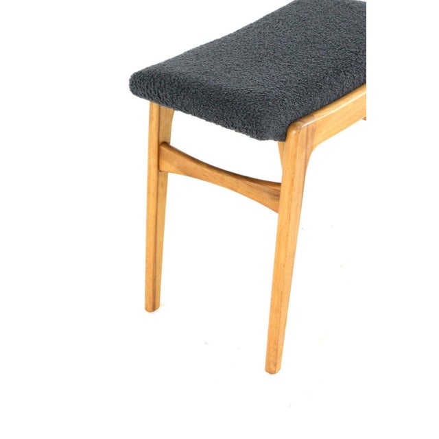 Vintage Ottoman in Solid Wood and Fabric For Sale - Image 9 of 11