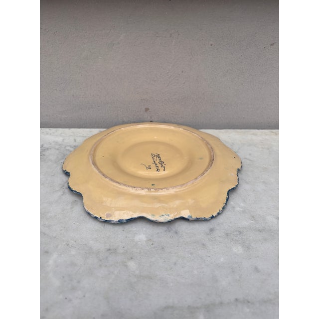 Henriot Quimper French Faience Oyster Plate Henriot Quimper, Circa 1930 For Sale - Image 4 of 4