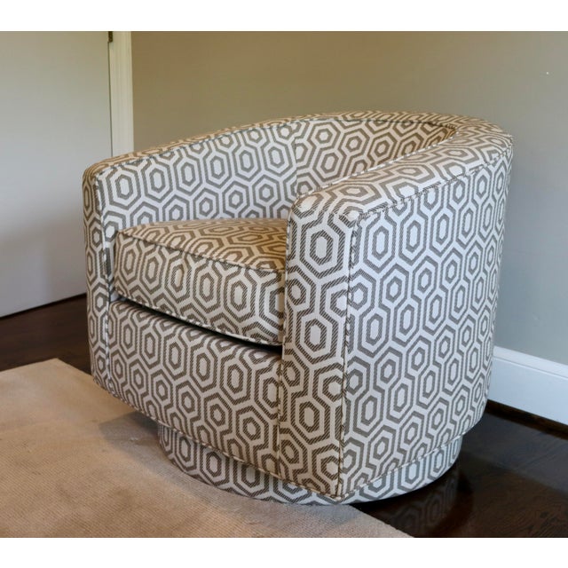 Transitional Kravet Swivel Chairs For Sale - Image 3 of 7