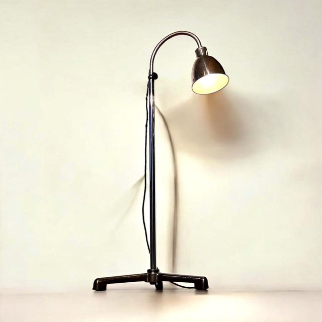 German Bauhaus Modern Floor Lamp by Christian Dell for Bünte & Remmler (BuR), 1930s, Flexible Reading Lamp For Sale - Image 12 of 18