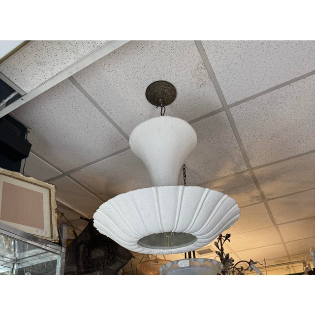 1940's French Plaster Chandelier For Sale - Image 10 of 11