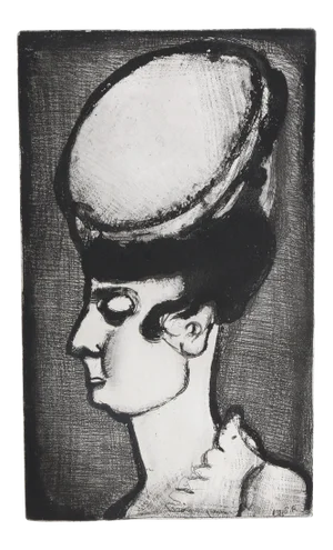Georges Rouault, "Mademoiselle Irma From the Reincarnations Du Pere Ubu", French Expressionist Etching