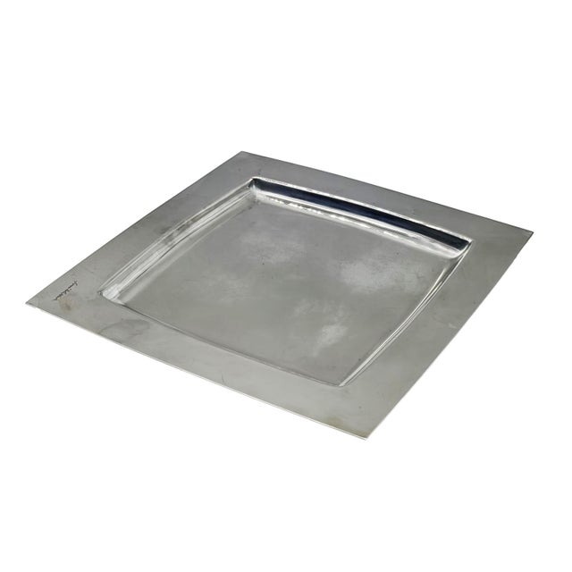 Square silver-plated tray designed by Sami Wirkkala for Cleto Munari, 1980s. This piece has an attribution mark, I am sure...