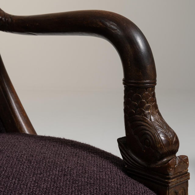 Early 20th Century Empire Red Wood Pair of Club Chairs For Sale - Image 4 of 12
