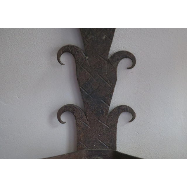 Purple Mid-Century Modern Brutalist Patinated Iron Wall Lights, 1960s, Set of 2 For Sale - Image 8 of 10