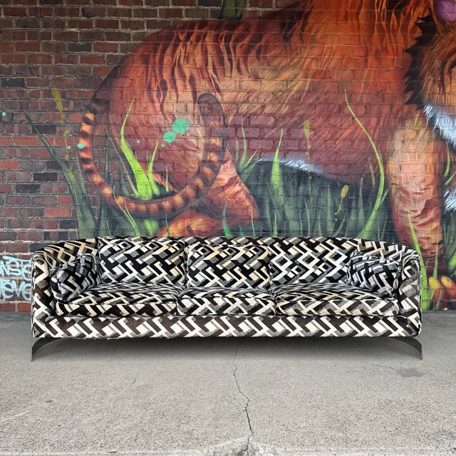 Milo Baughman Mid-Century Modern Chrome Sofa by Flair in the Style of Milo Baughman For Sale - Image 4 of 12