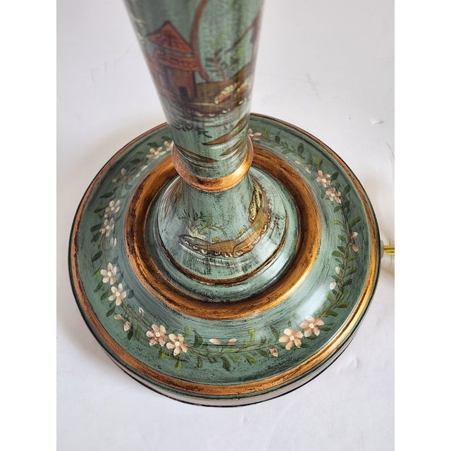 Bradburn Tole Painted Chinoiserie Table Lamps-a Pair For Sale - Image 11 of 12