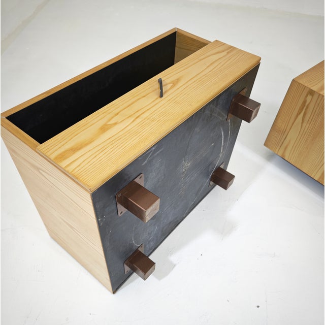 Wooden Bedside Tables by Saporiti Italia, 1980, Set of 2 For Sale - Image 9 of 18