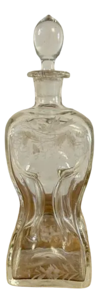 Antique Victorian Hourglass-Shaped Decanter, 1860s