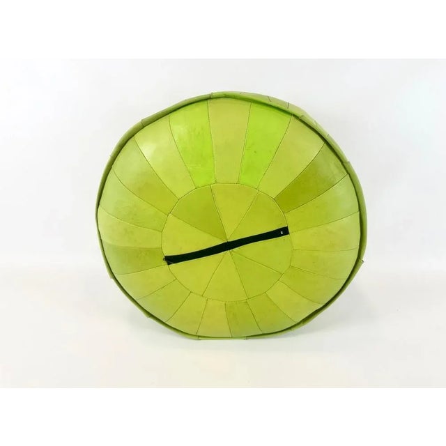 Hand-Crafted Morocco Leather Ottoman, 1980s For Sale - Image 9 of 10