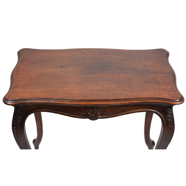 19th Century Louis XV French Side Table in Carved Walnut, 1800s For Sale - Image 10 of 13