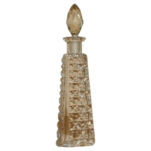 Antique Cut Glass Crystal Collectable Dressing Table Perfume Bottle, 1920