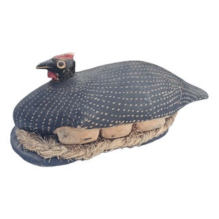 Art Deco Wooden Guinea Fowl Sitting on Eggs, 1930s For Sale