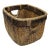 Large Rustic Woven Rattan Market Basket With Handles For Sale