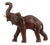 Vintage Brown Leather Elephant with Tusks For Sale
