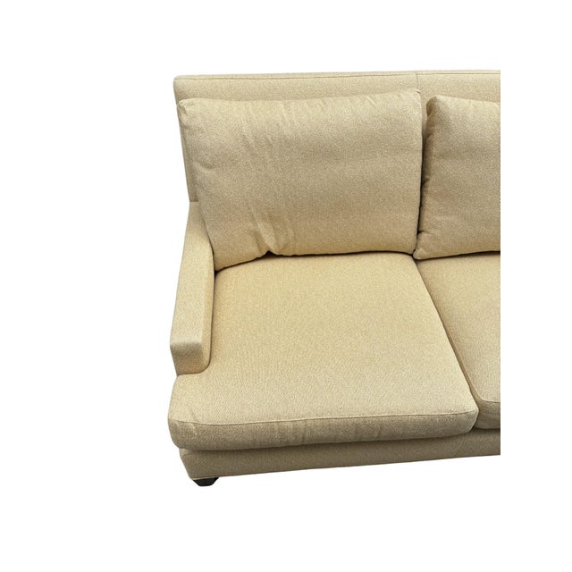 Light Yellow Baker Furniture Contemporary Three-Seat Sofa in Neutral Textured Upholstery For Sale - Image 8 of 10