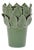 Stoneware Vase with Leaves Accent 7.5"H For Sale